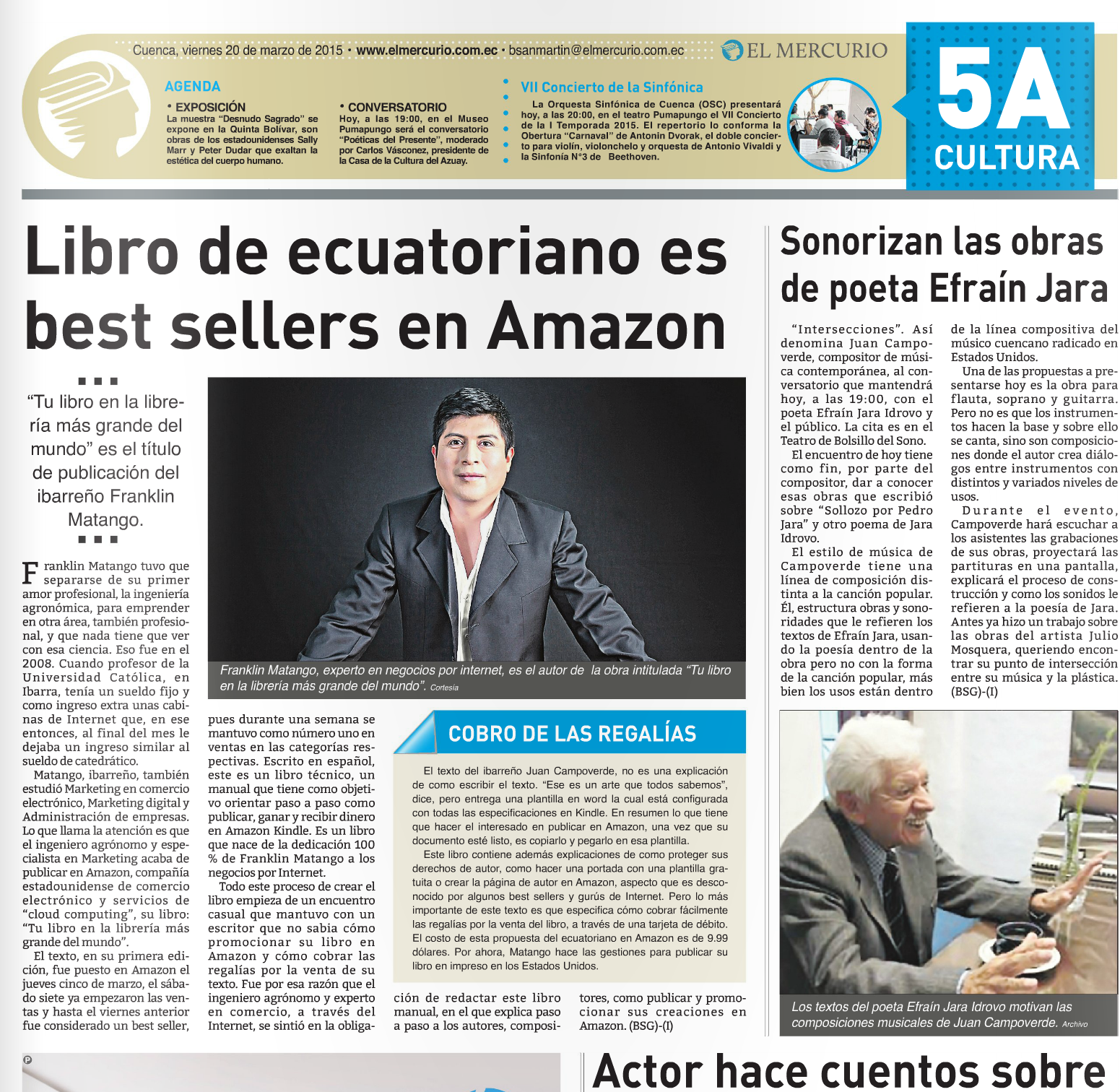 Diario el Mercurio Libro ecuatoriano es Best Sellers